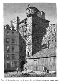 Paris. Tour de la Commanderie Saint-Jean-de-Latran, dite tour Bichat, démolie pour le percement de