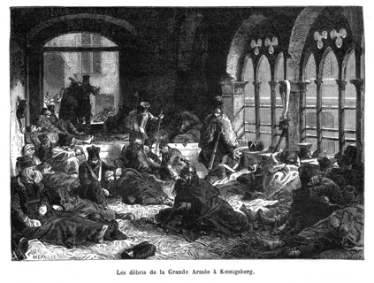 Les débris de la Grande Armée à Koenigsberg. Après sa défaite contre Napoléon en 1807, l'armée