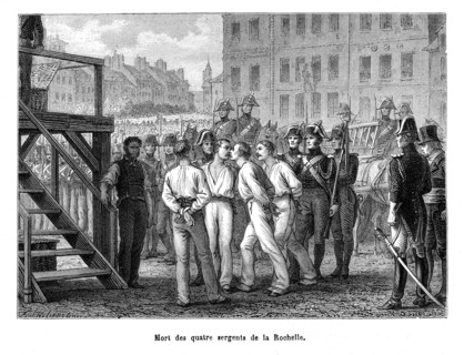 Exécution des quatre sergents de la Rochelle.