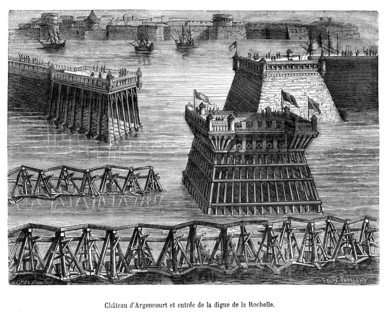 Château d'Argencourt et entrée de la digue de la Rochelle.