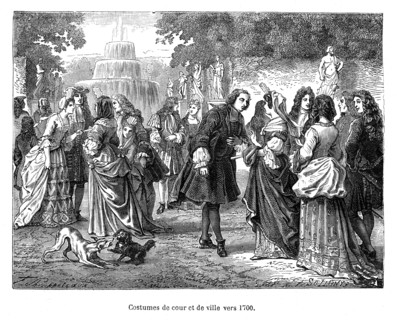 Costumes de cour et de ville vers 1700.
