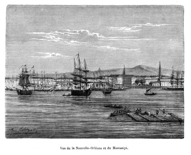Vue de la Nouvelle Orléans et du Mississipi.