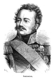 Ivan Fedorovitch Paskevitch (ou Paskiewitch). Maréchal russe (Poltava 1782-Varsovie 1856). Il