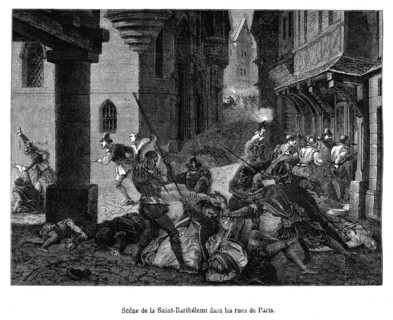 Scène de la Saint-Barthélémy dans les rues de Paris. Le massacre de la Saint-Barthélemy est le