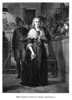 Révolution française. Marie-Antoinette sortant du tribunal révolutionnaire.