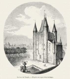 La tour du Temple. Gravure 19e.