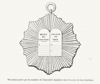 Révolution. Décoration portée par les membres de l'Assemblée législative dans l'exercice de leurs