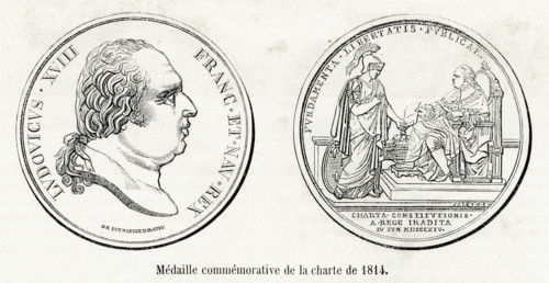 Médaille commémorative de la charte de 1814. Louis XVIII.
