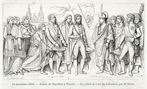 13 novembre 1805. Entrée de Napoléon à Vienne. Bas-relief de l'arc du Carrousel, par de Seine.