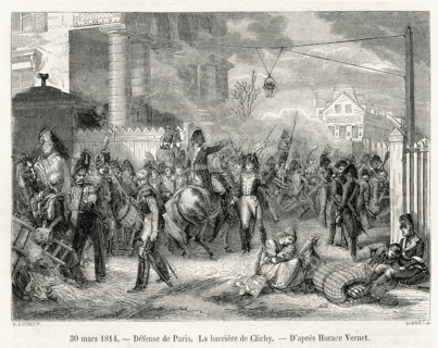 30 mars 1814. Défense de Paris. La barrière de Clichy. D'après Horace Vernet.