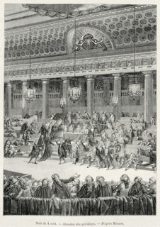 Révolution. Nuit du 4 août 1789. Abandon des privilèges. Le 3 août 1789 le duc d'Aiguillon lança