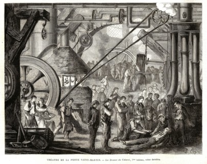 1864. Paris. Théâtre de la Porete Saint-Martin. "Les drames du cabaret", 7ème tableau, scène