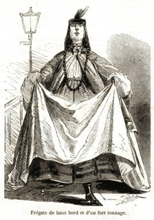 Caricature. La vie quotidienne des Anglais. Angleterre. "Frégate de haut bord et d'un fort tonnage"