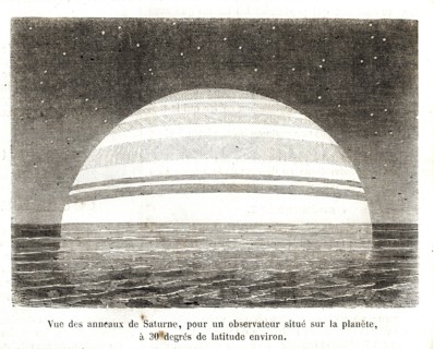 1864. Vue des anneaux de Saturne, pour un observateur situé sur la planète, à 30° de latitude