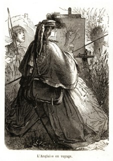 Angleterre. Caricature. La vie quotidienne des Anglais. La vie quotidienne des Anglais. L'Anglaise
