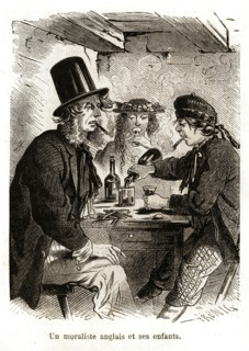 Angleterre. Caricature. La vie quotidienne des Anglais. La vie quotidienne des Anglais. Un