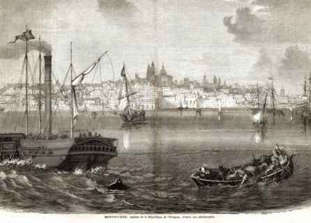 1864. Le port de Montevideo, en Uruguay.