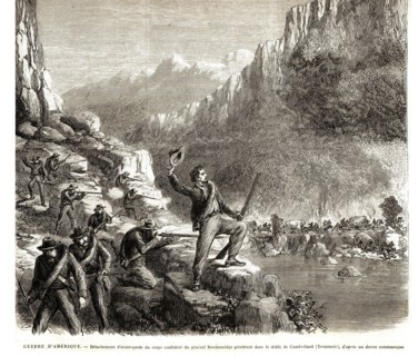 1864. Guerre de Sécession. Amérique. Détachement d'avant-garde du corps confédéré du général
