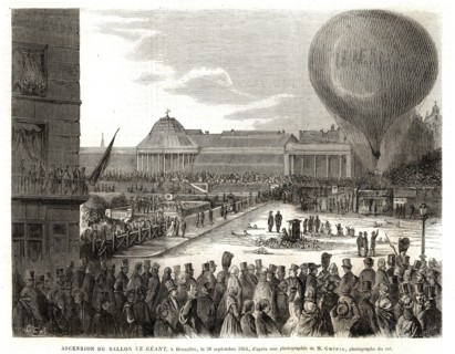 Ascension du ballon "Le géant", à Bruxelles, le  26 septembre 1864.