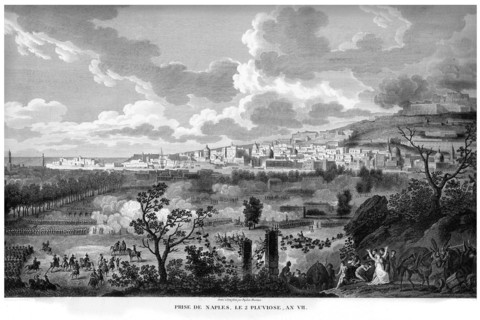 Epopée napoléonienne. Napoléon 1er. Prise de Naples, le 2 Pluviôse de l'AN VII. Italie.