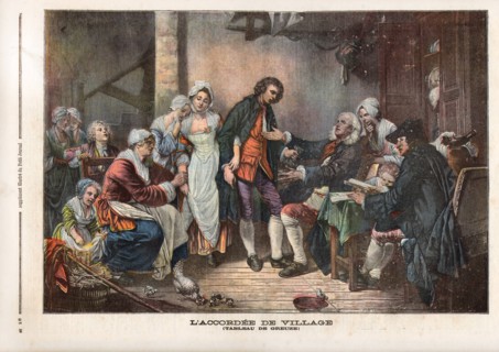 Le Petit Journal (supplément Illustré) du samedi 9 janvier 1892. N° 59. Fiançailles. L'Accordée de