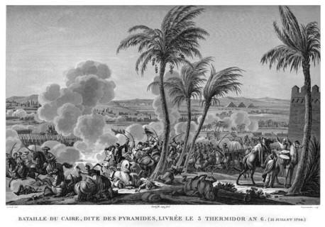 Epopée napoléonienne. Napoléon 1er. Bataille du Caire, dite des Pyramides, livrée le 3 Thermidor de