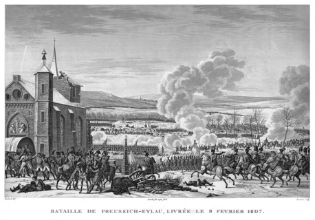 Epopée napoléonienne. Napoléon 1er. Bataille de Preussich-Eylau, livrée le 9 février 1807.