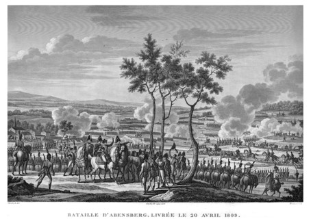 Epopée napoléonienne. Napoléon 1er. Bataille d'Abensberg, livrée le 20 avril 1809.