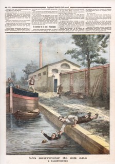 Le Petit Journal (supplément Illustré) du Samedi 18 juin 1892. N° 82. Sauvetage. Noyade. Un