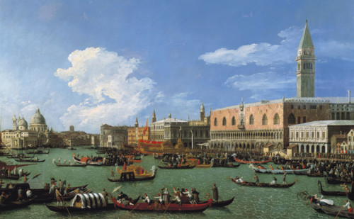 Canaletto, The Bucintoro preparing to leave the Molo on Ascension Day