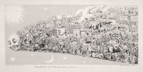 'Passing events, or the tail of the comet of 1853'. Artist: George Cruikshank