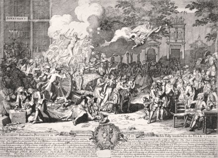 'A monument dedicated to posterity in commemoration of ye incredible folly transacted in ... 1720'. Artist: Bernard Baron