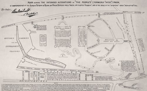 Plan of Hyde Park, 1867. Artist: Anon