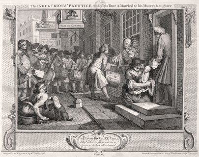 'The industrious 'prentice...married...', plate VI of Industry and Idleness, 1747. Artist: William Hogarth