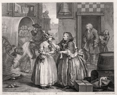 'Innocence betrayed, or the journey to London', plate I of The Harlot's Progress, 1732. Artist: William Hogarth