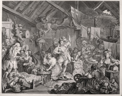'Strolling actresses dressing in a barn', 1738. Artist: William Hogarth