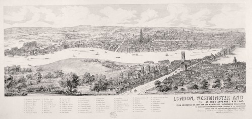 View of London from Southwark, 1543. Artist: Nathaniel Whittock