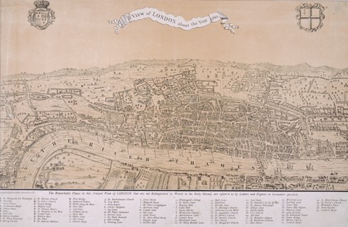 Map of London, c1560. Artist: Anon