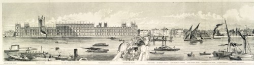 London from the River Thames, 1844. Artist: Frank Vizetelly
