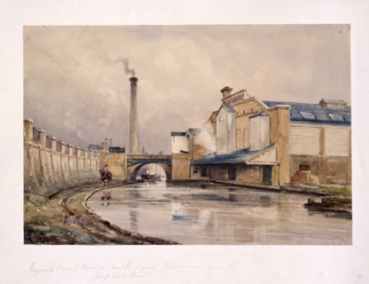 Regents Canal and Southampton Bridge, London, c1880. Artist: Anon