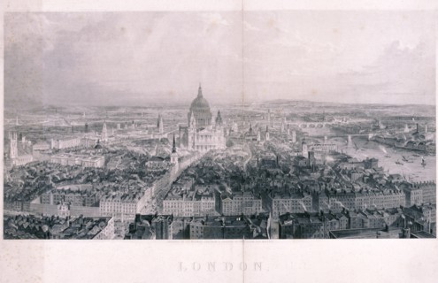 Panoramic view of London, 1846. Artist: James Tibbitts Willmore