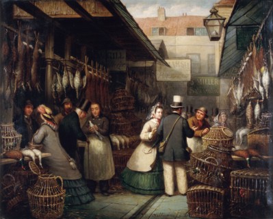Leadenhall Market, London, 1865. Artist: Andries Scheerboom