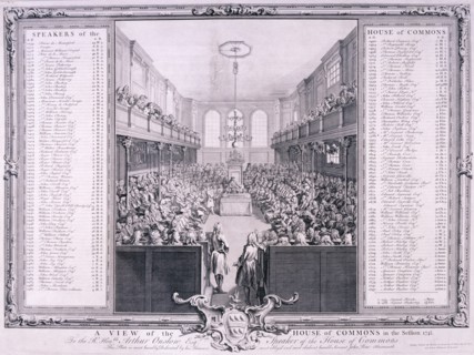 House of Commons, Palace of Westminster, London, 1785. Artist: Anon