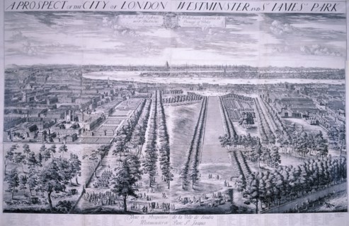 Panoramic view of London, 1720. Artist: Johannes Kip