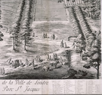 Panoramic view of London, 1720. Artist: Johannes Kip