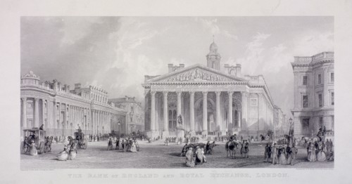 Bank of England, Threadneedle Street, London, c1850. Artist: Thomas Abiel Prior