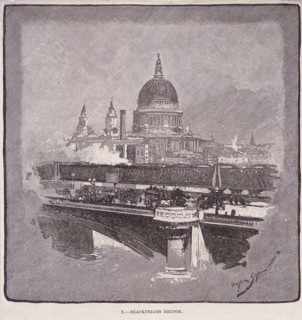 Blackfriars Bridge, London, 1796. Artist: James Walker