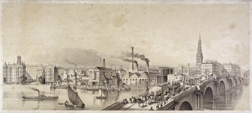 Blackfriars Bridge, London, 1835. Artist: Anon
