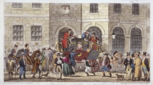 Bull and Mouth Street, City of London, 1825. Artist: Isaac Robert Cruikshank