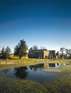 Distant view of the ruins of the Cistercian Abbey of Jervaulx, North Yorkshire, 1995 Artist
